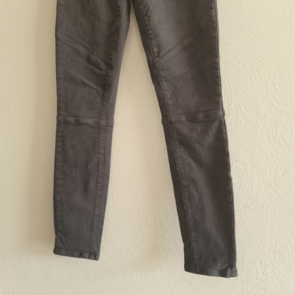 PAIGE, Liam High Rise Denim Moto Ankle Skinny Jeans, Stone Grey, Size‎ 25 - Picture 5 of 11